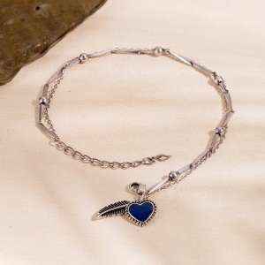 Boho Tribe Feathers Of Love Oxidised Anklet